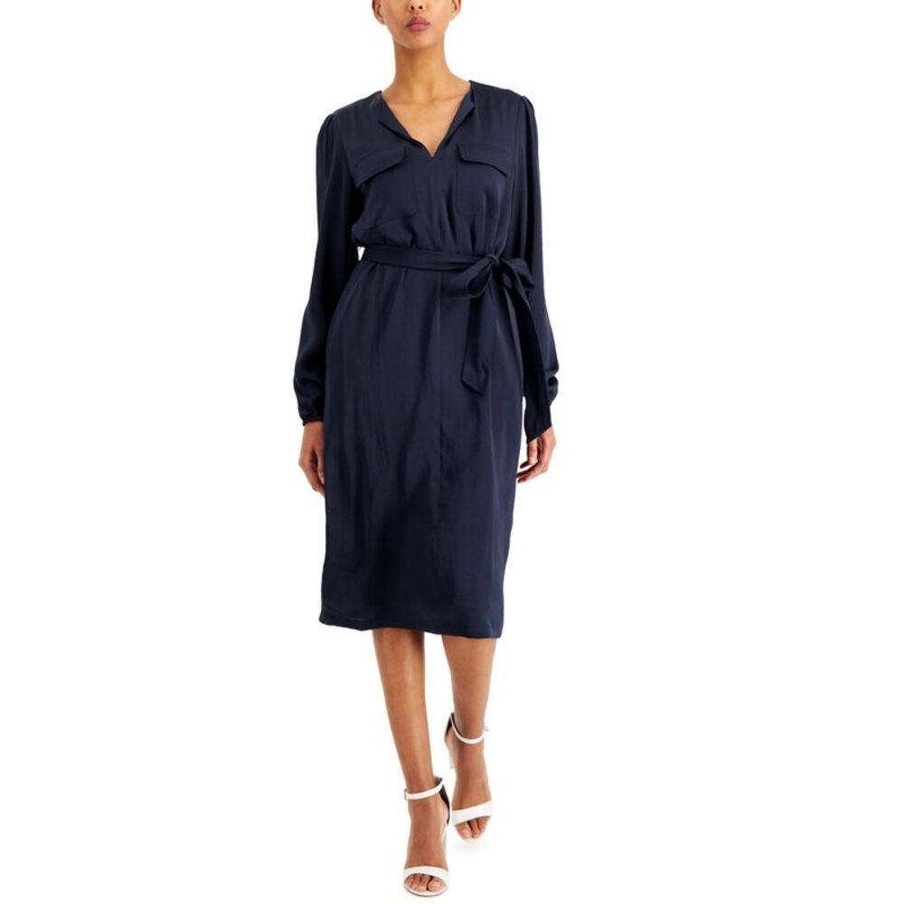 Alfani Satin Utility Shirtdress